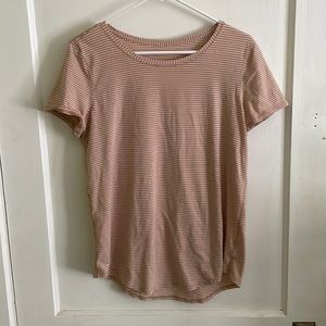 Lululemon Love Crew Tan and White stripe